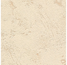 Beige behang met gestructureerd oppervlak in pleisterwerk- en steenlook