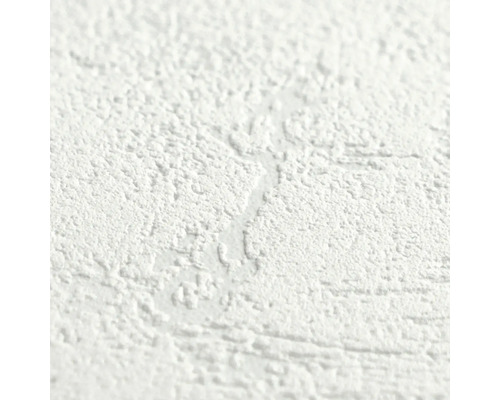Close-up van behang met een grove, ongelijkmatige structuur in pleisterlook.