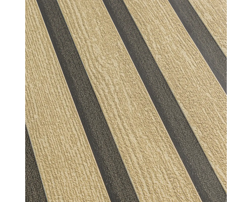 Gestructureerd behang met strepenpatroon en voelbare oppervlaktestructuur.
