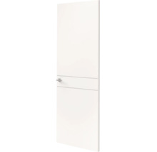 Witte binnendeur met twee horizontale groeven en klink.
