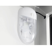 Ovalen wandlamp van kunststof met geïntegreerde wipschakelaar en kabelaansluiting, geschikt voor wandmontage.