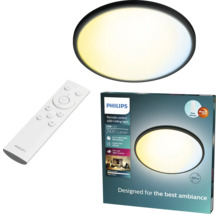 Philips LED plafondlamp Valen zwart met afstandsbediening, 2900 lumen, 22 watt, dimbaar, diameter 421 millimeter.