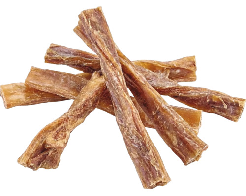 Gedroogde vleesstrips voor honden, kauwsnack voor huisdieren.