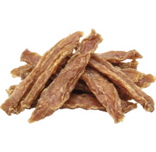 Hondensnack van gedroogde vleesstrips.