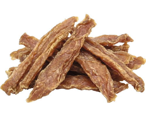 Hondensnack van gedroogde vleesstrips.