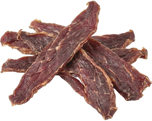 Gedroogde vleesstrips als hondensnack of kauwsnack voor honden.