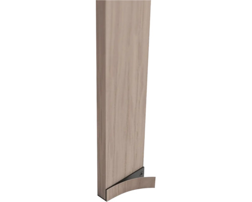 Plint met houtdecor en bevestigingsclip.