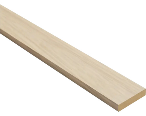 Rechthoekige houten lat met zichtbare nerf van licht massief hout.