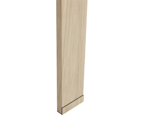 Houten plank of wandpaneel met tand-en-groefverbinding en natuurlijke houtnerf.