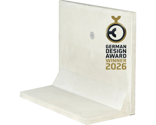 Betonnen L-element, winnaar van de German Design Award 2026.