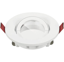 Ronde LED-inbouwspot in het wit met bevestigingsveren aan de zijkant.