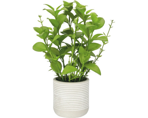 Kunstplant in geribbelde bloempot