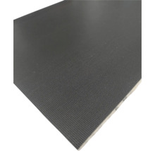 Donkergrijze betonmultiplex met antislip-oppervlak en zeefdrukstructuur.