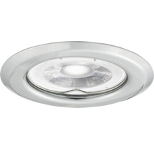 Ronde inbouwspot in chroom met een glazen lens met textuur.