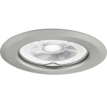 Ronde LED-inbouwspot van metaal met gestructureerd glas.