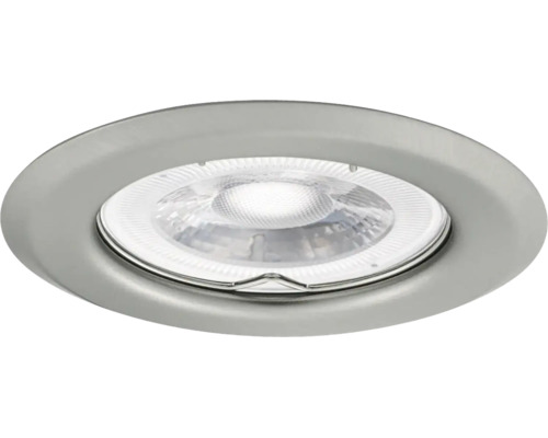 Ronde LED-inbouwspot van metaal met gestructureerd glas.