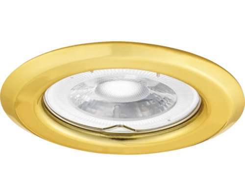 Ronde inbouwspot in goud met geïntegreerde led lichtbron.