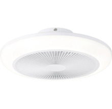 Ronde plafondventilator met geïntegreerde LED-verlichting.