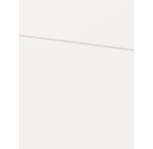 Detailweergave van een glad wit keukenfront voor meubelbouw.