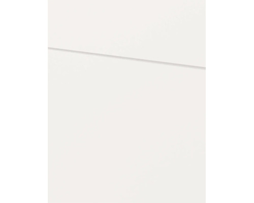 Detailweergave van een glad wit keukenfront voor meubelbouw.