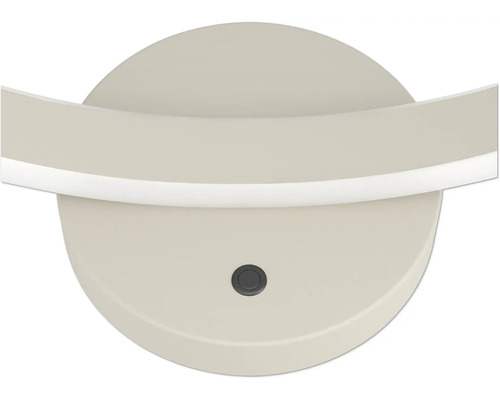 Ronde wandlamp met gebogen LED-lichtelement en geïntegreerde schakelaar.