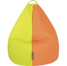 Gele en oranje zitzak in druppelvorm met handgreep, merk Sitting.