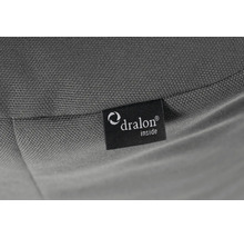 Dralon-logo op geweven stof.