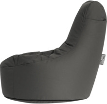 Antracietkleurige zitzak in L-vorm met rugleuning van polyester, Sitting Point Logo.