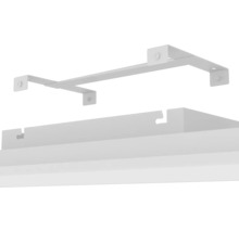 Montageframe voor led-panelen voor plafondmontage, metalen constructie met bevestigingsgaten en houder voor de armatuurbehuizing.