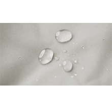 Waterdruppels op een waterafstotende textielstof.