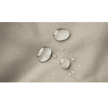 Close-up van waterdruppels op een waterafstotend textielweefsel.