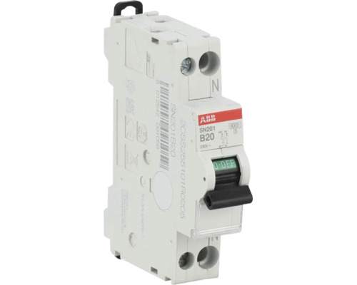 ABB installatieautomaat SN201 B20, 1-polig met nul, 230 Volt.