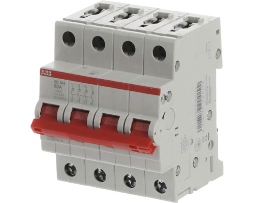 ABB Lastscheider SD 204, 4-polig, 63 Ampère, voor DIN-rail montage.