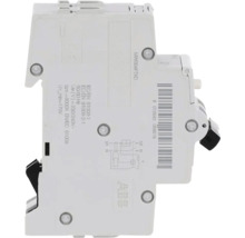 ABB aardlekautomaat voor 230 Volt met technische gegevens en schakelschema in zijaanzicht.