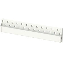Witte kamrail van kunststof met CE-markering voor elektrische installaties.