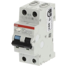 ABB aardlekautomaat DS201 C16 voor elektrische installaties met testknop en schakelaar.
