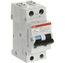 ABB Logo op een aardlekautomaat DS201, type A, C16, 30 milliampere, 230 volt, tweepolige combinatie van installatieautomaat en aardlekschakelaar.