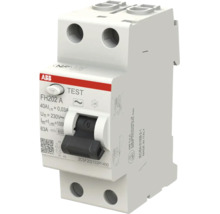 ABB aardlekschakelaar FH202 A, 2-polig, 40 Ampere, lekstroom 0,03 Ampere, 230 Volt.