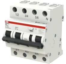 ABB aardlekautomaat DS203NC B20, 4-polig, 20 Ampère, 300 Milliampère, B-karakteristiek.