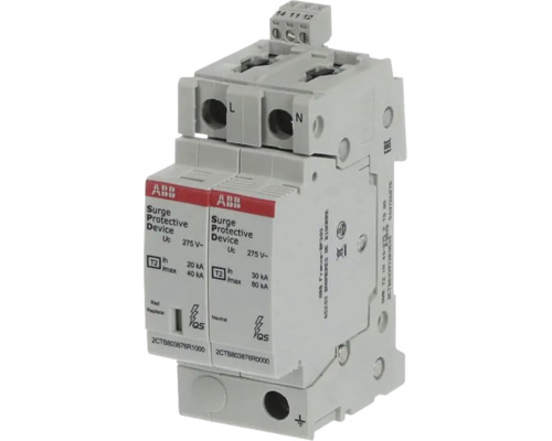 ABB overspanningsbeveiliging type 2, 275 volt, voor montage op DIN-rail.
