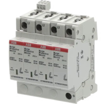 ABB overspanningsbeveiliging type 2 voor DIN-rail, 4-polig, L1, L2, L3 en nulgeleider, 275 Volt wisselspanning, 40 kiloampère ontladingsstroom.