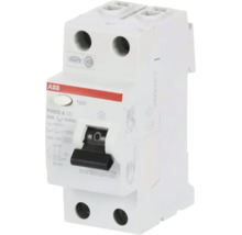 ABB aardlekschakelaar FH202 A, 63 ampère, 0,03 ampère lekstroom, 2-polig, wit kunststof.