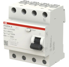 ABB aardlekschakelaar FH204 A, 4-polig, 40 ampère, 30 milliampère, 400 volt.