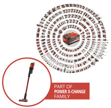 Einhell accu-stofzuiger als onderdeel van het Power X-Change accu-systeem met talrijke compatibele gereedschappen.