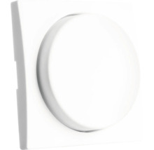 Dimmer met ronde draaiknop en vierkant afdekraam.