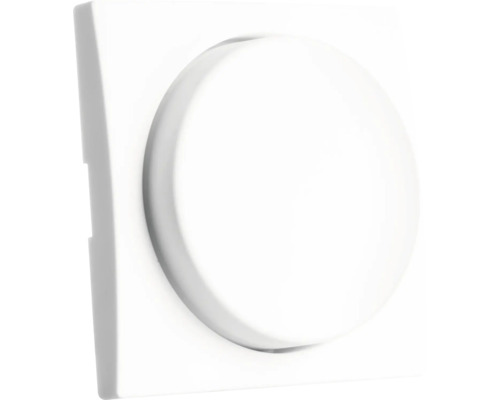 Dimmer met ronde draaiknop en vierkant afdekraam.