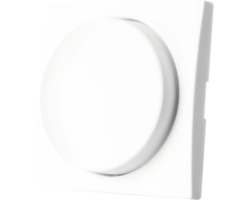 Witte kunststof draaidimmer met een vierkant frame.