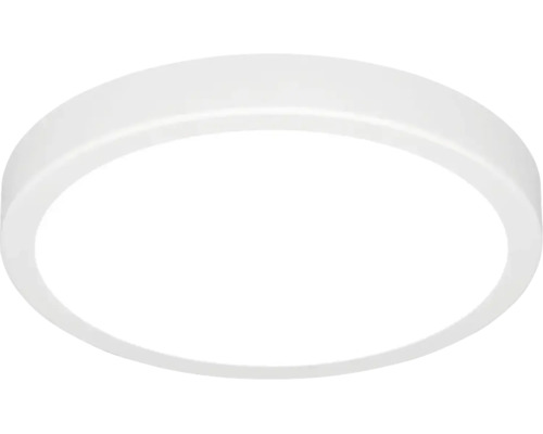 Ronde LED-plafondlamp in wit met kunststof afdekking.