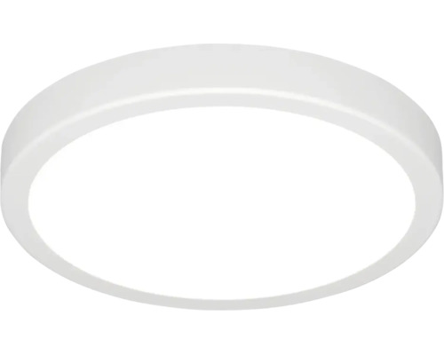 Ronde witte plafondlamp met een plat ontwerp.