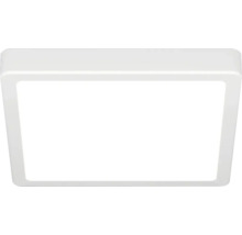 Vierkante led-plafondlamp met plat profiel en wit frame.